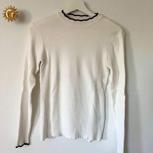Suzy Shier - High Collar Ribbed Sweater - Picture 1 of 5